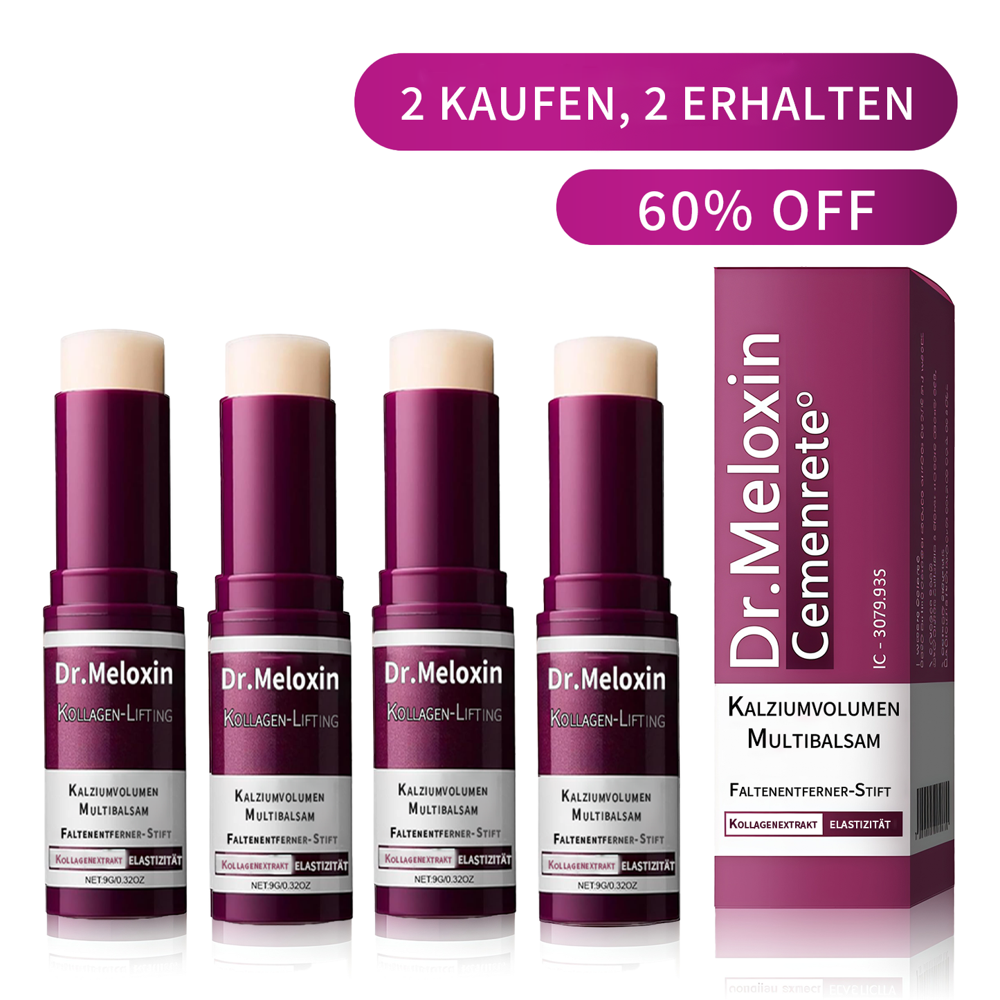 💗[Dr.Meloxin Official] Collagen Lift Augenbalsam-Stick + Augenpad-Set
